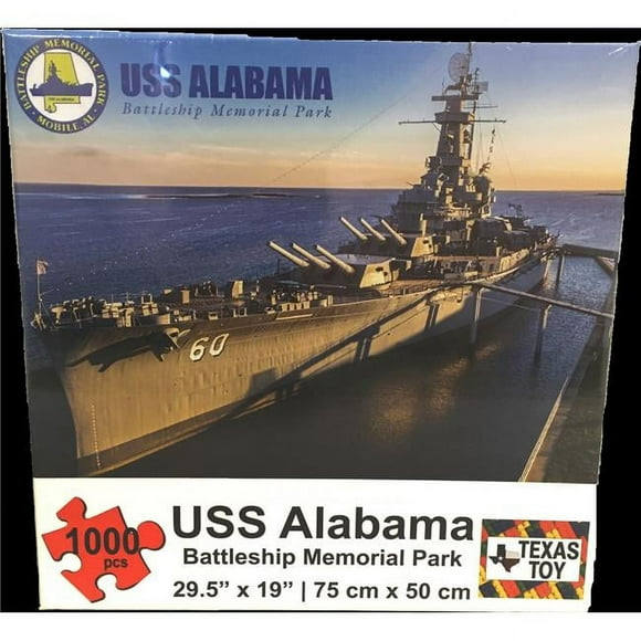 Texas Toy Distribution CP-101 2 mm USS Alabama Cardboard Puzzle - 1000 Piece