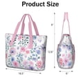 thumbnail image 3 of Tote Bag for Women - Pioneer Flower Shoulder Bag - Large Utility Work Duffle Bag with Zipper Handbag for Travel, Work, Sprots, 3 of 5