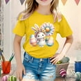 thumbnail image 2 of XDZJLR T-Shirt Fille Tout-Petit Graphique de Pâques Coupe Ample Décontractée Manches Courtes Col Rond pour Garçons 4-5 Ans, 2 of 4