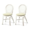 thumbnail image 6 of Denver Dining Wicker Side Chair with Cream Cushion Handmade Rattan, White, 6 of 9