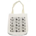 thumbnail image 1 of Geometric Tote Bag, Monochrome Style Floral Elements and Curly Stripes on Background, Cloth Linen Reusable Bag for Shopping Books Beach and More, 16.5" X 14", Cream, by Ambesonne, 1 of 2