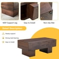 thumbnail image 6 of Modern Simple Coffee Table with Sturdy Legs, Wood Texture Center Table with Thick Tabletop, 43.3"x21.6" Coffee Table for Living Room, Apartment, Walnut, 6 of 10