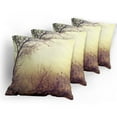 thumbnail image 5 of Ambesonne Nature Throw Pillow Cover 4 Pack, Vintage Leafless Autumn, 20", Sepia, 5 of 7