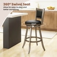 thumbnail image 6 of Costway Swivel Bar Stools with Solid Rubber Wood Frame Set of 2 for Kitchen Island Gray and Black, 6 of 9