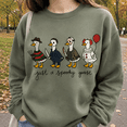 thumbnail image 4 of Halloween Shirt, Just a Spooky Goose Sweatshirt, Horror Movie Goose Hoodie, Funny Slasher Costume T-Shirt, Halloween Gift for Goose Lovers, 4 of 9