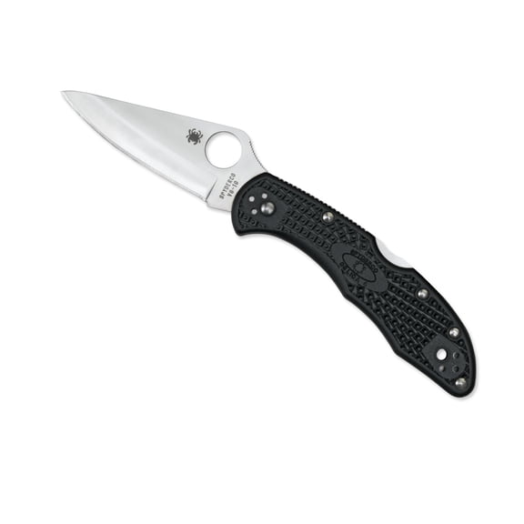 Spyderco Delica 4 Folding Knife 2-7/8" VG10 Satin Plain Blade, Black FRN Handles, Lockback - C11PBK