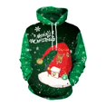 thumbnail image 3 of Green Hoodies Merry Christmas Hood Pullover Santa Hat Printed Sweatshirt Warm Pocket Streetwear Y2K Tracksuit Men Clothing, 3 of 4