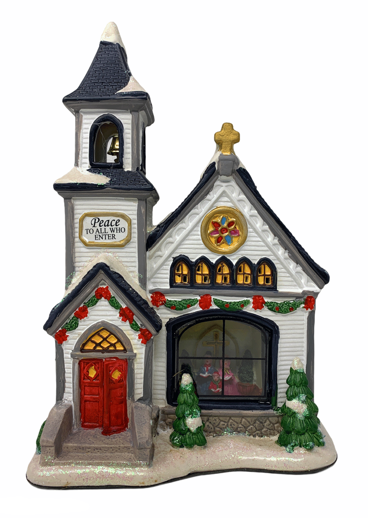 Northeast Home Goods Porcelain Log Cabin Miniature Lighted Home Christmas Village Building Seasonal Decor Home Kitchen Mivital Ch