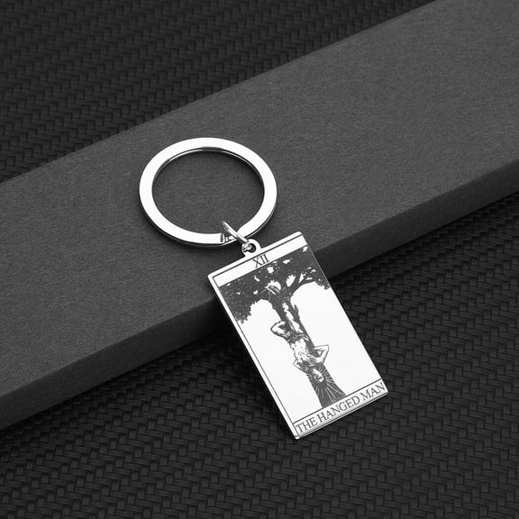 The Hanged Man Keychain Couple Lovers Keyring Stainless Steel Backpack Car Key Ring for Women Men Vintage Hanging Jewelry