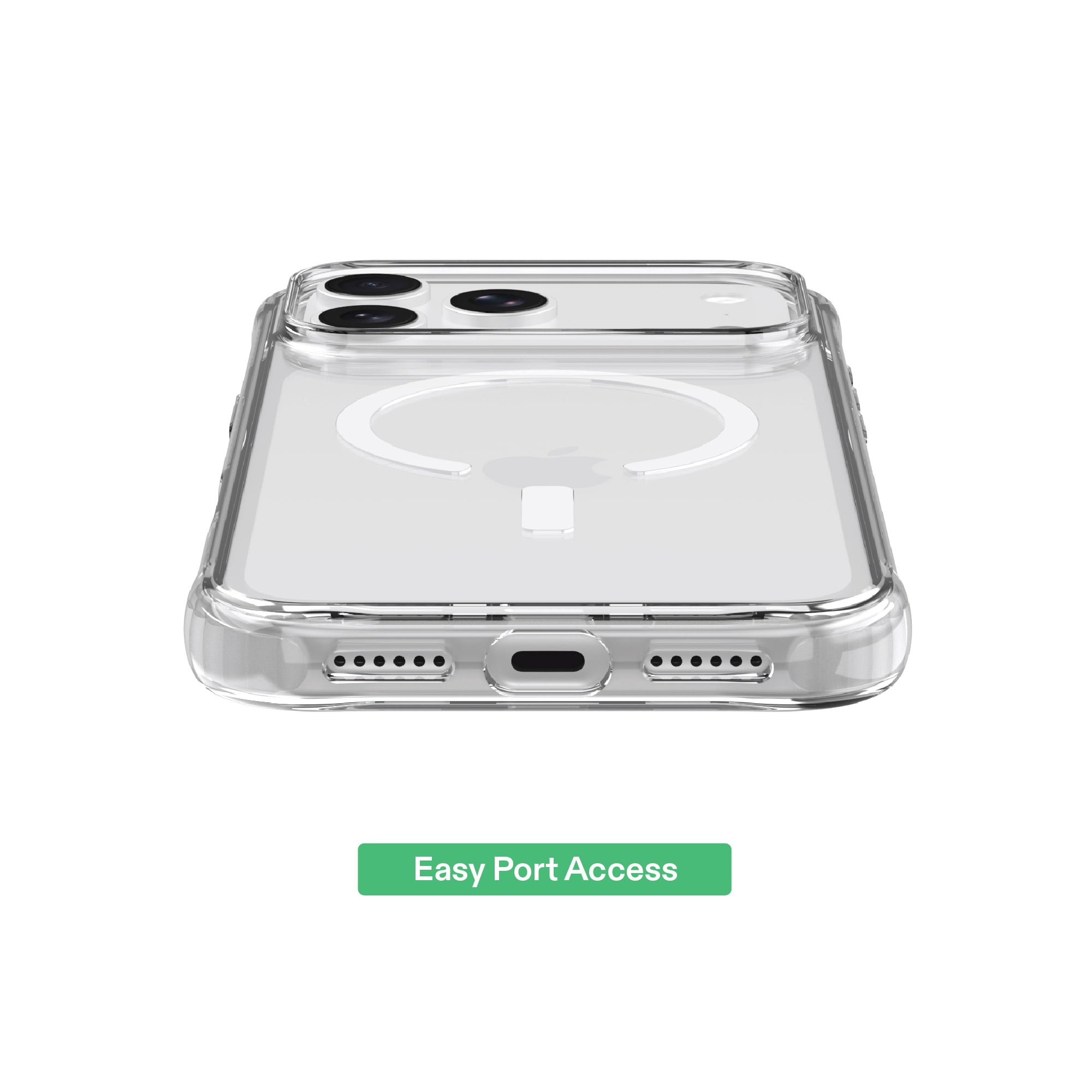 onn Impact Phone Case for iPhone 18 Pro Max / 17 Pro Max, MagSafe Compatible, Enhanced Bumper Design - Clear