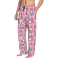 thumbnail image 6 of Logiee pink Holiday Joy Print Pajama Pants for Men,Men’s Pajama Bottoms,Mens PJ Pants with Pockets & Button Fly-Small, 6 of 6