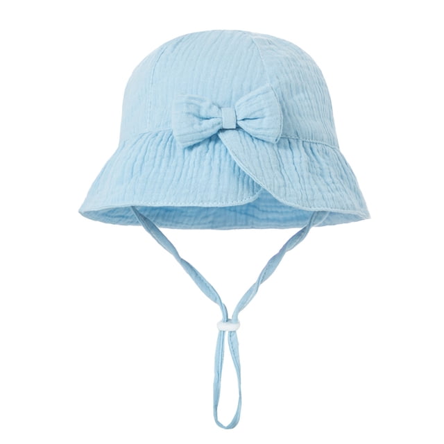 WEIYLL Baby Newborn Hats Outdoor Adjustable Wide Brim Comfortable Stylish Accessory Drawstring Solid Bowknot Kids Baby Sun Cap