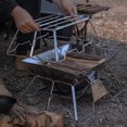 thumbnail image 4 of Parrilla plegable portátil para acampar, soporte para cocinar a la fogata, parrilla de acero inoxidable, 4 of 7