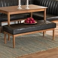thumbnail image 5 of Bowery Hill Dark Brown and Brown Finished Wood Dining Bench, 5 of 7