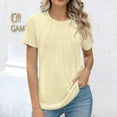 thumbnail image 2 of Otvok Womens Short Sleeve Solid Color Basics Crewneck Casual Top Pullover T-Shirt, 2 of 6