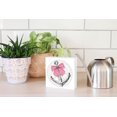 thumbnail image 4 of Anchor Compass Rose Nautical Pink Bow 5 x 5 Wood Tabletop Sign Plaque, 4 of 4