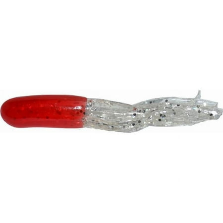 Big Bite Baits 1.5 in. Crappie Tube Red & Clear Sparkle - 10 Per Bag