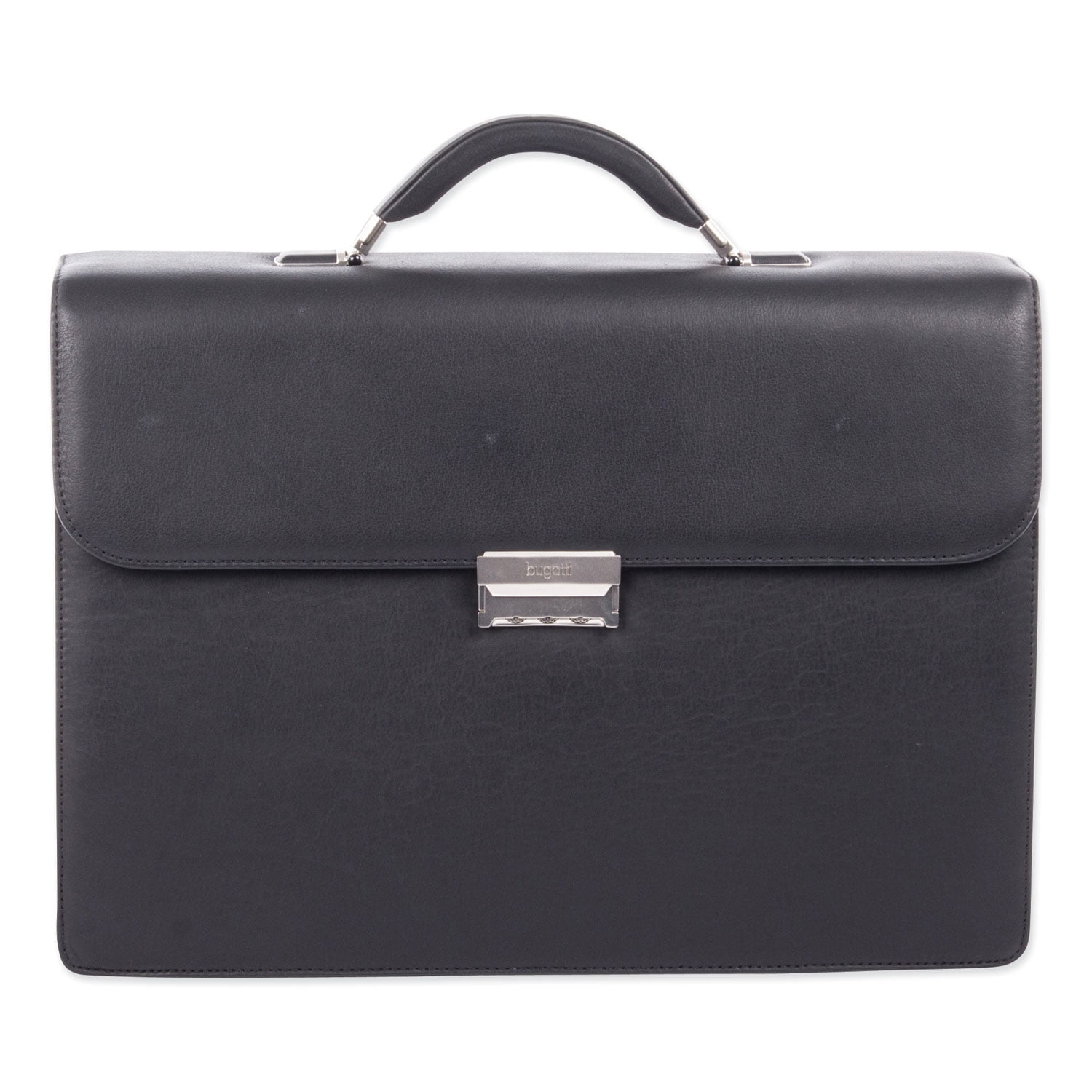 Milestone 5 in. x 5 in. x 12 in. Leather Briefcase Fits Devices Up to 15.6 in. - Black