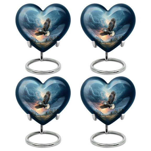 SABURIAL Eagle Urn - Mini Urn For Ashes For Women - Keepsake Cremation Urns For Human Ashes Adult Man - Small Decorative Urns For Burial - 3 Inch Set Of 4