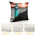 thumbnail image 4 of Chilfamy Sunset Ocean Lighthouse Pillow Covers for Couch Sofa Indoor Outdoor Pillow Case Pillowcase Zipper Closure 1PC 22x22in, 4 of 5