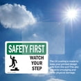thumbnail image 6 of (2 Pack) Watch Your Step OSHA Safety First Sign 7 Inch X 5 Inch Vinyl Label Decal Sticker Weather Resistant, UV Protected for Workplace, Business, and Construction Site, Made in the USA, 6 of 7
