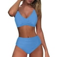 thumbnail image 2 of Zuesphe Swimsuit for Women Over 50 Cheeky Bikini Sets for Women Plus Size Ladies Swimwear Two Piece Beachwear Women Y2k Slimming Ruffle Lace, 2 of 5