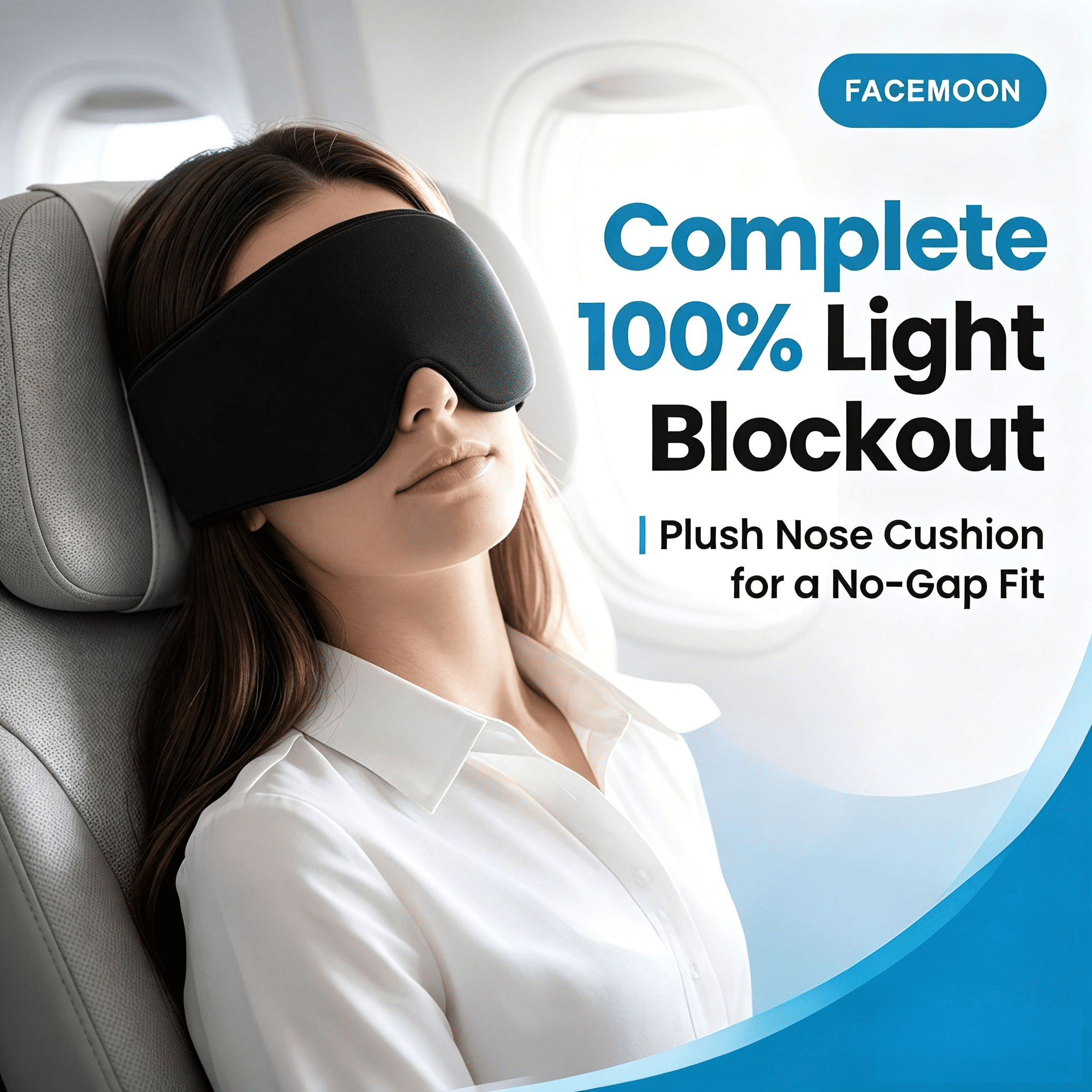FACEMOON Comfort Cooling Eye Mask Weighted Design for Dark Circles Puffy Eyes Sleep Relaxation