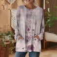 thumbnail image 4 of Stamzod Women Long Sleeve Tops Dressy Casual Crewneck Tshirts Vintage Basics Tee Blouses 2026 Purple S, 4 of 7