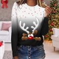 thumbnail image 2 of Camisas Navideñas Para Mujer Tops de Manga Larga Jersey de Cuello Redondo Informal Con Estampado de Ciervos en 3D Odeerbi  ODB199866, 2 of 5
