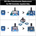thumbnail image 3 of Lot de 6 Joysticks Analogiques 3D de Remplacement pour Manette PS5, Pièce de Joysticks avec Trousse de Tournevis de Réparation pour Manette DualSense Playstation 5, 3 of 6