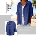 thumbnail image 6 of Gauze Shirts for Women Linen Clothing for Women Hawaii Shirts Flowy Tops for Women Lapel Work Blouses Breathable Summer Linen Tops Linen Shirts for Women Collared Casual Blouses, 6 of 9