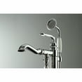 thumbnail image 4 of Kingston Brass KS7011RL Royale Freestanding Tub Faucet with Hand Shower, Polished Chrome, 4 of 8