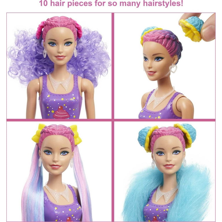Barbie Color Reveal Glitter! Hair Swaps Doll, Glittery Pink with 25  Hairstyling & Party-Themed Surprises Including 10 Plug-in Hair Pieces, Gift  for Kids 3 Years Old & Up 