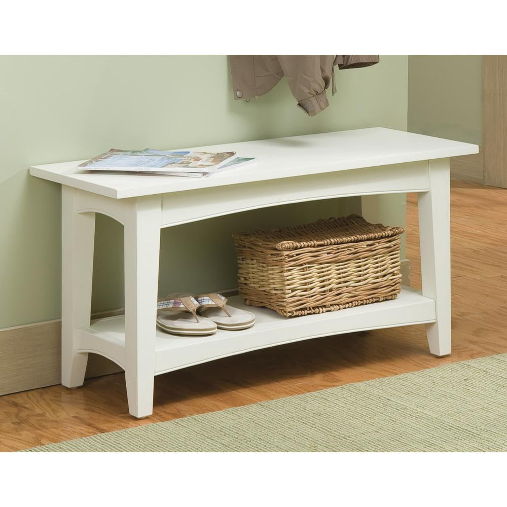 Shaker Cottage Tray Shelf Coat Hook with Bench Set, Ivory