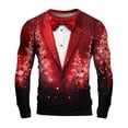 thumbnail image 2 of Ugly Christmas Sweatshirt for Men Funny 3D Suit Print Crew Neck Shirt Long Sleeve Outdoor Holiday Pullover Winter Top, 2 of 3