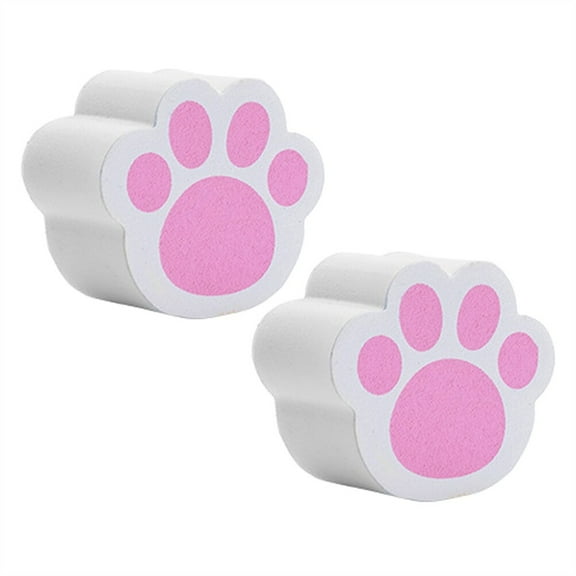 GOOHOCHY Pink Cat Claw Sponge Scrubber for Home Use Made of Polyethylene 2 Pieces