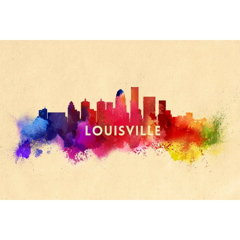 Louisville, Kentucky - Skyline Abstract - Lantern Press Artwork