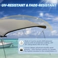 thumbnail image 5 of Zenicham 3 Bow Fade and Crack Resistant Bimini Top Replacement Cover, 600D Marine Grade Waterproof Sun Shade Boat Canopy, Easy Install Zipper Sleeves Boat Awning/Without Frame, Grey 6'L 79"-84" W, 5 of 7