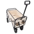 thumbnail image 3 of Enyopro 225LBS Collapsible Wagon Cart Foldable Utility Wagon with Wheels, Portable Lightweight Beach Wagon with Extra Storage, Heavy Duty Folding Wagon for Camping, Garden, Shopping, Beige, 3 of 9