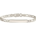 thumbnail image 3 of Sterling Silver Engraveable 7 In. Figaro Link Id Bracelet (7 X 4) Made In India qid105-7, 3 of 5