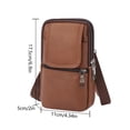 thumbnail image 3 of Riñoneras informales de cuero para hombre, Bolso cruzados de hombro ajustables, multifuncionales, ligeros, resistentes al desgaste, accesorios para exteriores, 3 of 7