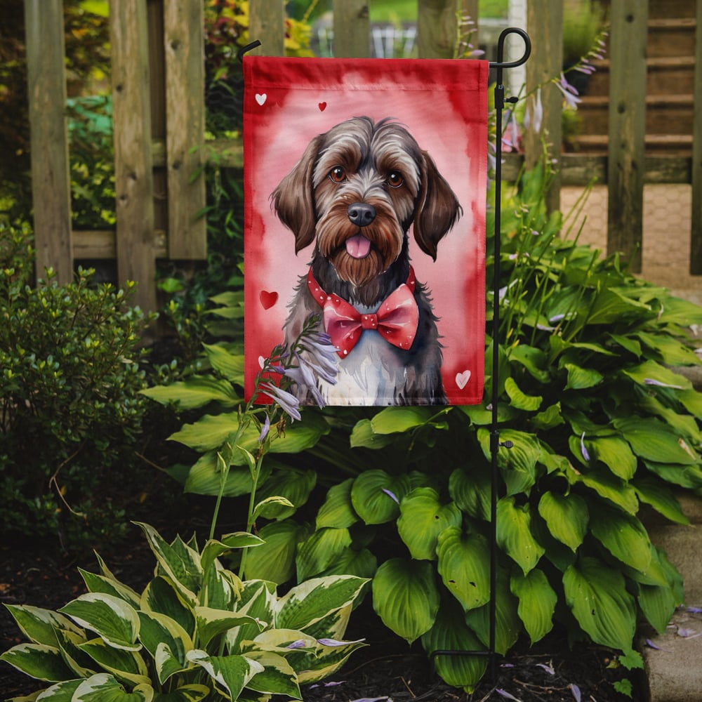 Wirehaired Pointing Griffon My Valentine Garden Flag 11.25 in x 15.5 in