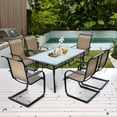 thumbnail image 2 of Costway 6PCS Patio Dining Chairs C spring motion High Backrest Armrest Brown, 2 of 7