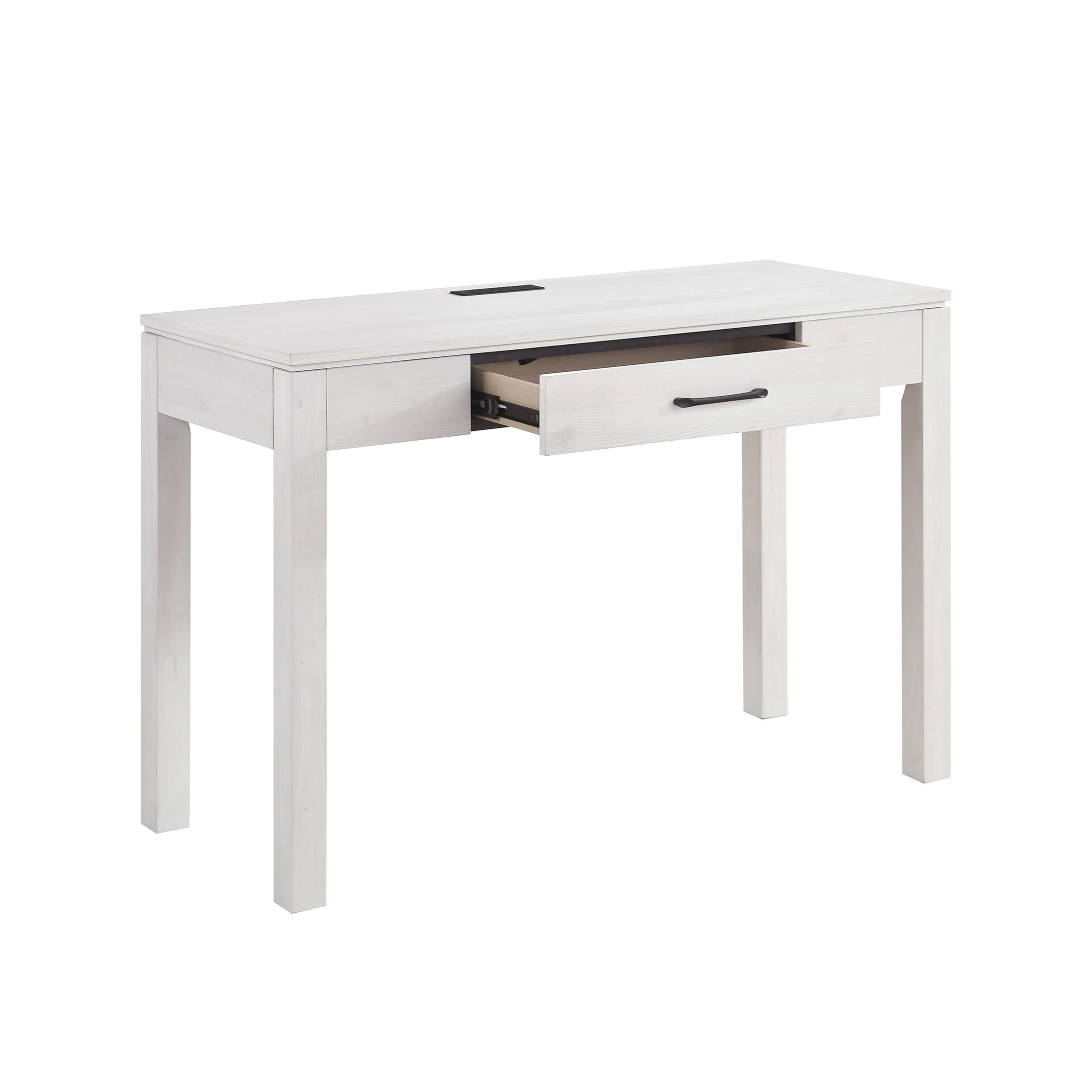 OakvillePark Avenshire Wood Rectangle Writing Desk with Power Outlet and USB Charging Port, White
