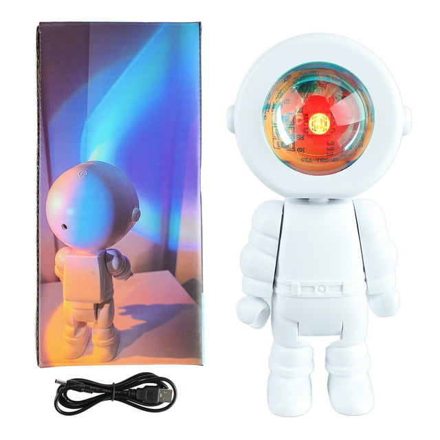 Lámpara de robot astronauta decoración de habitación rotación de 360 grados luz LED de astronauta acrílico romántico para el hogar ANGGREK Otros