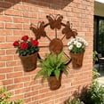thumbnail image 5 of Deeceymbur Vintage Iron Hanging Planter Weather Resistant Flower Pot for Wall Garden Cafe Decor, 5 of 8