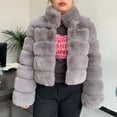 thumbnail image 3 of Abrigo de piel sintética para mujer, chaqueta cálida de alta calidad con cuello levantado, moda de invierno, novedad de 2024, 3 of 5
