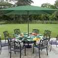 thumbnail image 4 of Numjaw Outdoor Tablecloth with Umbrella Hole, Waterproof Round Fitted Tablecloth with Elastic & Zipper, Picnic Table Cover for Patio, Garden, Palm Leaves (36"-44"), 4 of 7