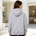 thumbnail image 6 of WULMLEO Oversized Hoodies Women Solid Long Sleeve Drawstring Hooded Fall Sweatshirts Casual Trendy Comfortable Sweaters Trendy Comfort Coat with Pocket Light Gray S, 6 of 8