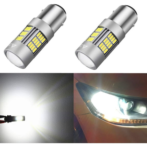 Alla Lighting 54-SMD 1157 7528 BAY15D High Power 4014 Chipsets 6000K Xenon White Super Bright Turn Signal Lights Brake Lights Tail Light LED Bulbs Replacement